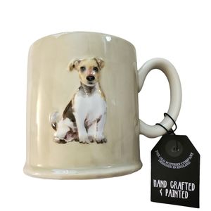 New Jack Russell Raised Print Hand Crafted And Painted ‎ Mug